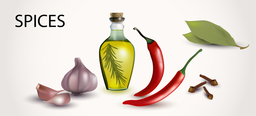 spices and flavorings vector illustration  - Vector, Image