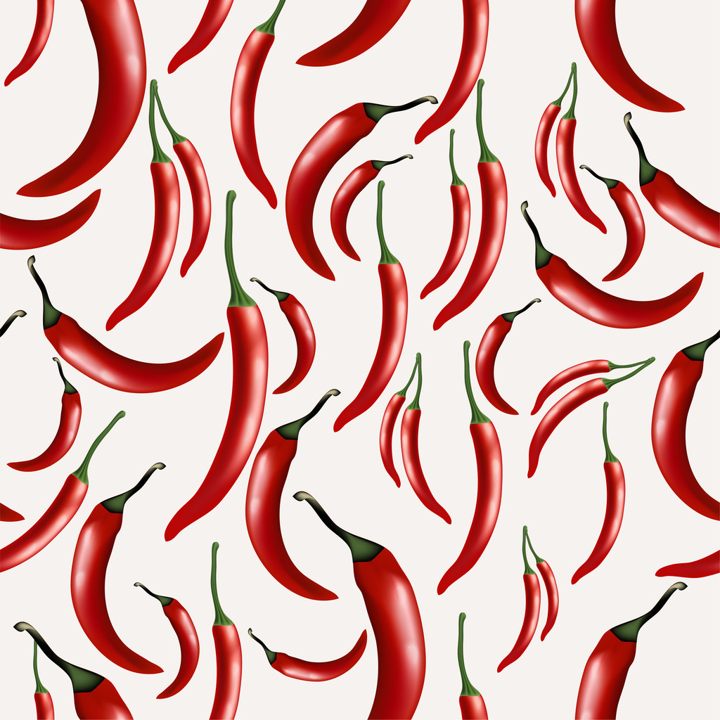 bezešvé vzor s horkou chilly papričkou - Vektor, obrázek