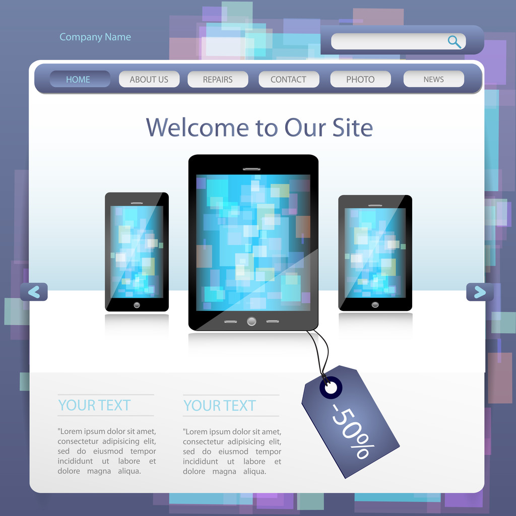Εικονογράφηση διανυσματικά πρότυπο σχεδίασης ιστοσελίδα  - Διάνυσμα, εικόνα