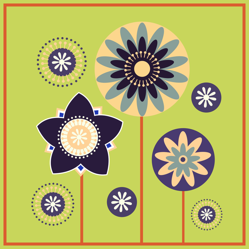 Vector background with flowers. - Vector, Image