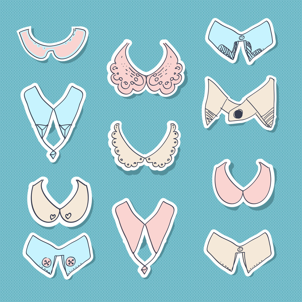 Set of collar icons. Vector illustration - Vector, Image