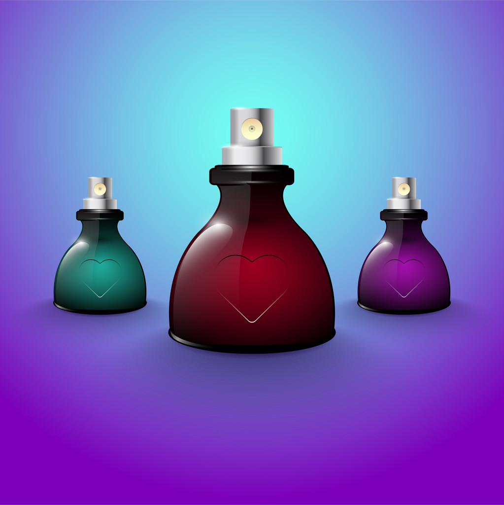 Botellas de perfume conjunto vector ilustración
  - Vector, Imagen