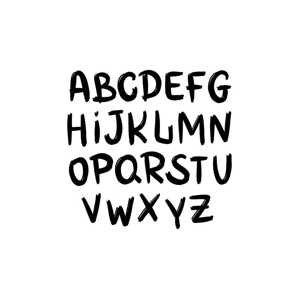 Hand drawn vector Alphabet - Vector, Image