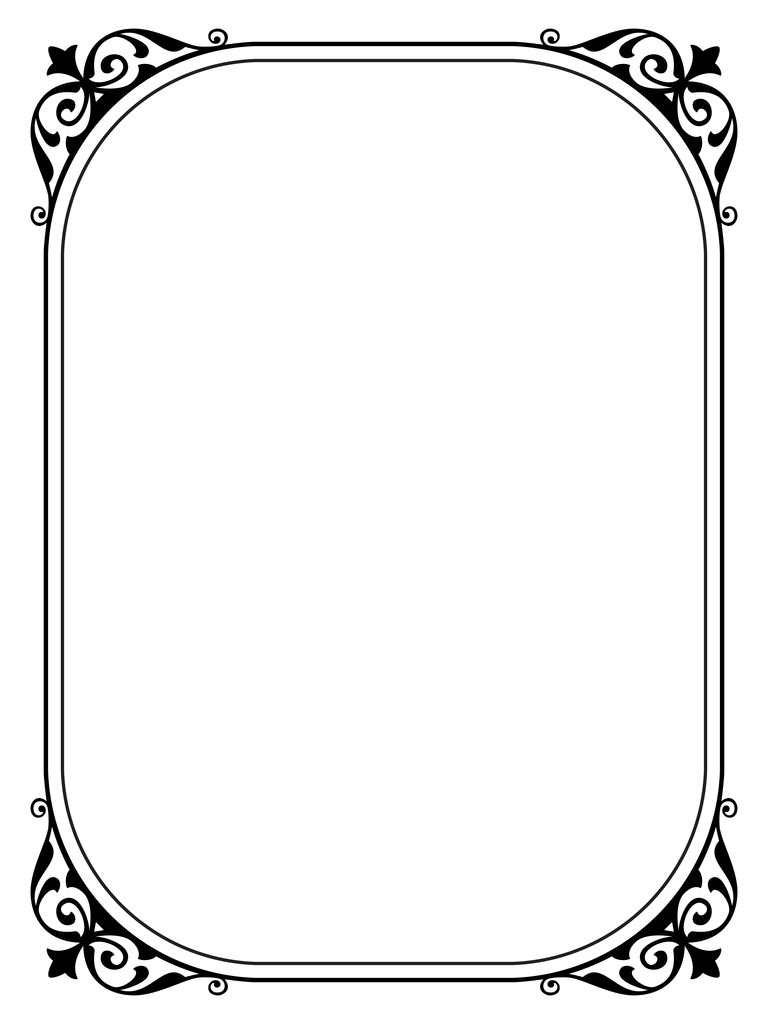 Простая чёрная декоративная рамка
 - Вектор,изображение