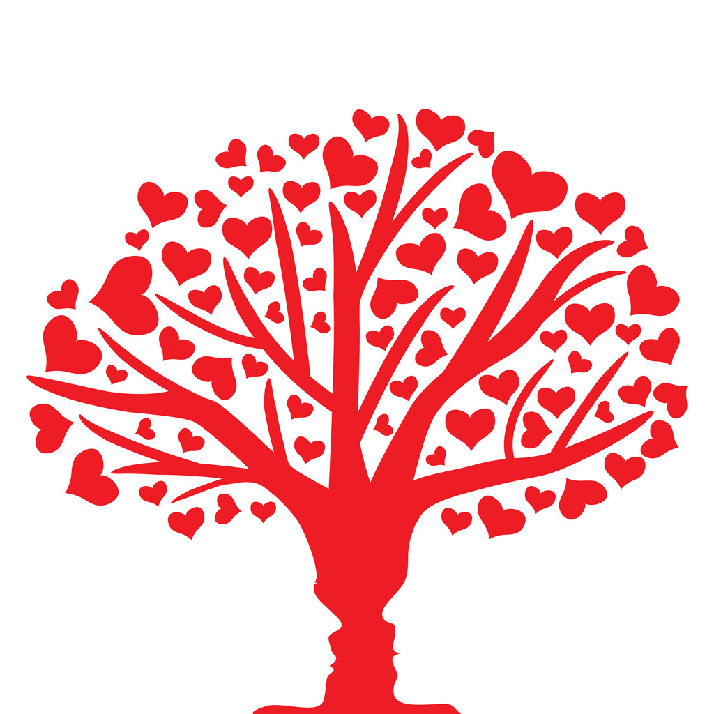 fa szerelem - Vektor, kép