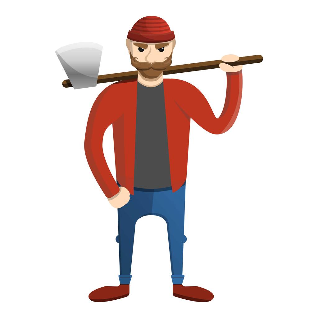 Cute lumberjack icon, cartoon style - Vector, Image
