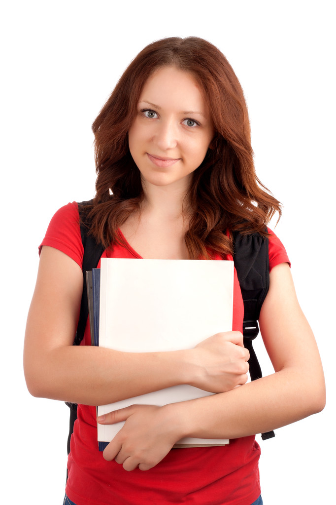Portrait of female student with books - Photo, Image