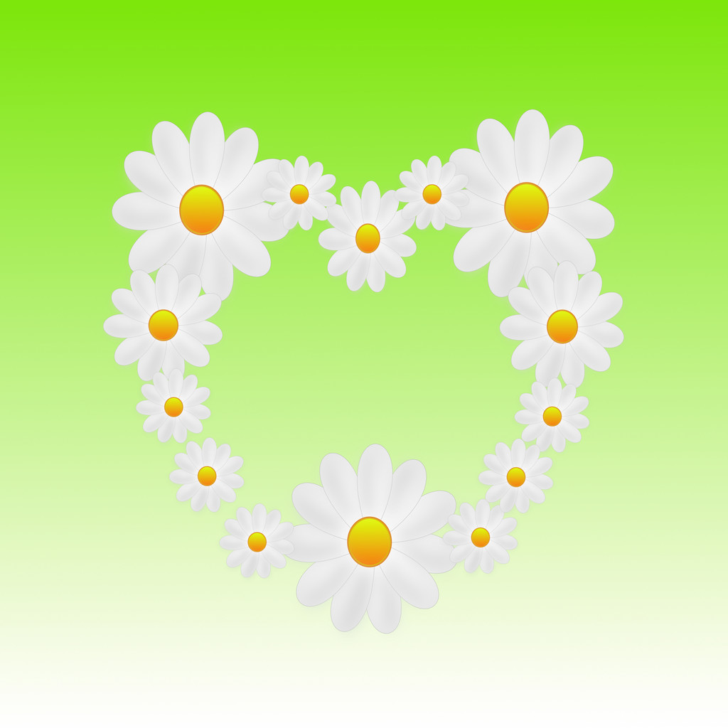 projektant tła serce z kwiatów kolor biały - Zdjęcie, obraz