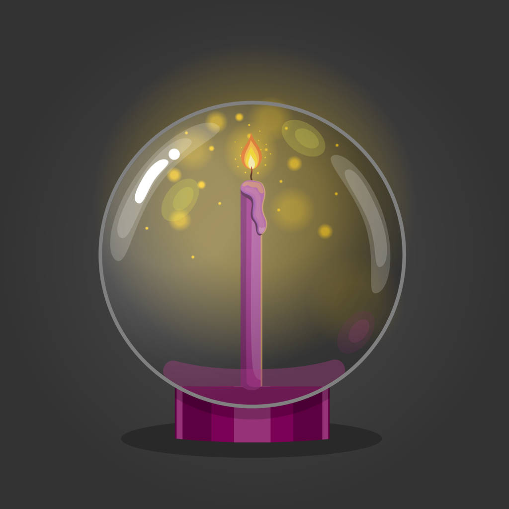 Векторная горящая свеча в стеклянной чаше
 - Вектор,изображение