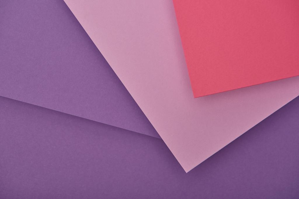 a lila, lila és rózsaszín papírt másol hely felülnézet - Fotó, kép