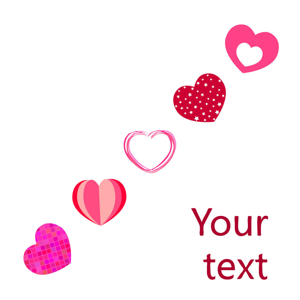 Día de San Valentín, corazón, tarjeta de felicitación, vector de fondo
 - Vector, imagen