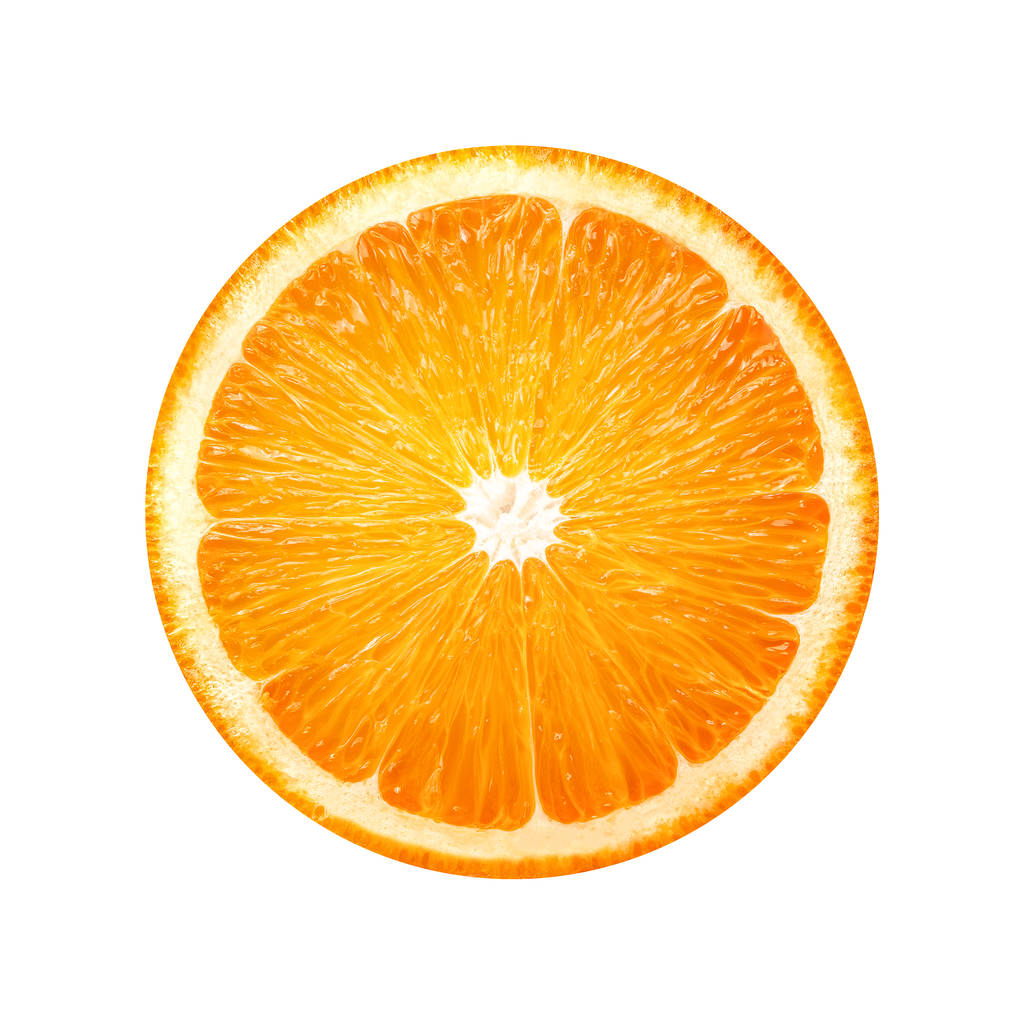 Narancs szelet gyümölcsöt elszigetelt fehér background - Fotó, kép