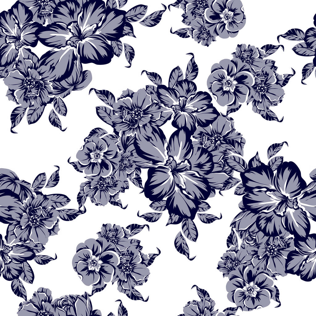 vector ilustración de flores retro patrón fondo
 - Vector, imagen