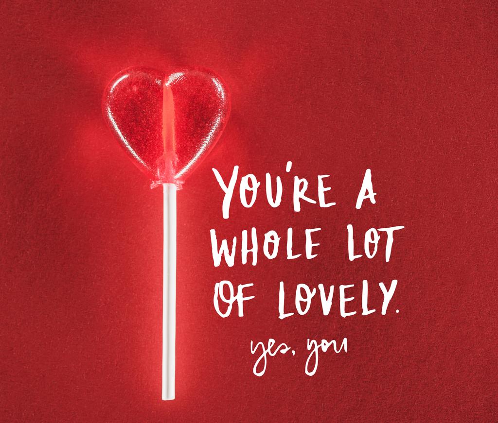 kiadványról szív alakú cukorkát a piros háttér "egy csomó szép, igen" betűkkel, a Valentin-nap-koncepció  - Fotó, kép
