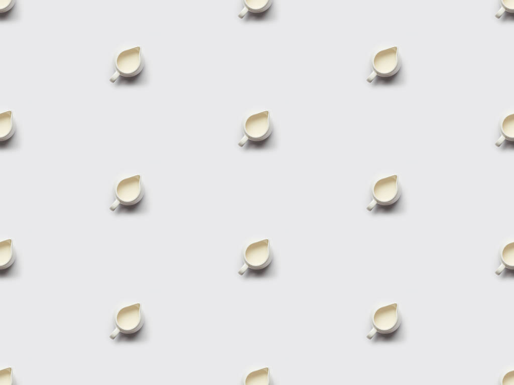 collage de lait dans des pots sur fond gris, motif sans couture
 - Photo, image