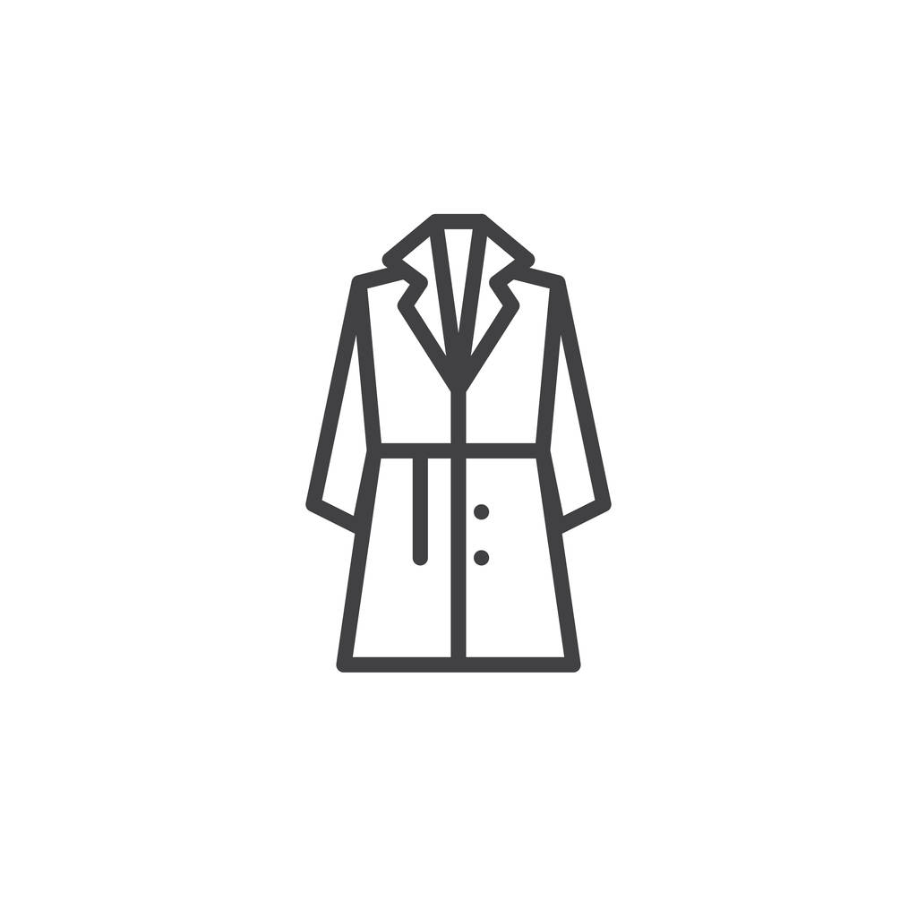 Ikona čáry módní kabát, osnovy vektor znamení, lineární styl piktogram izolované na bílém. Symbol, logo ilustrace. Upravitelná stopa - Vektor, obrázek