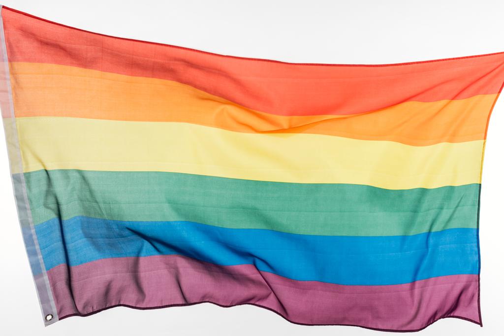 lgbt pride rainbow flag isolated on white - Photo, Image
