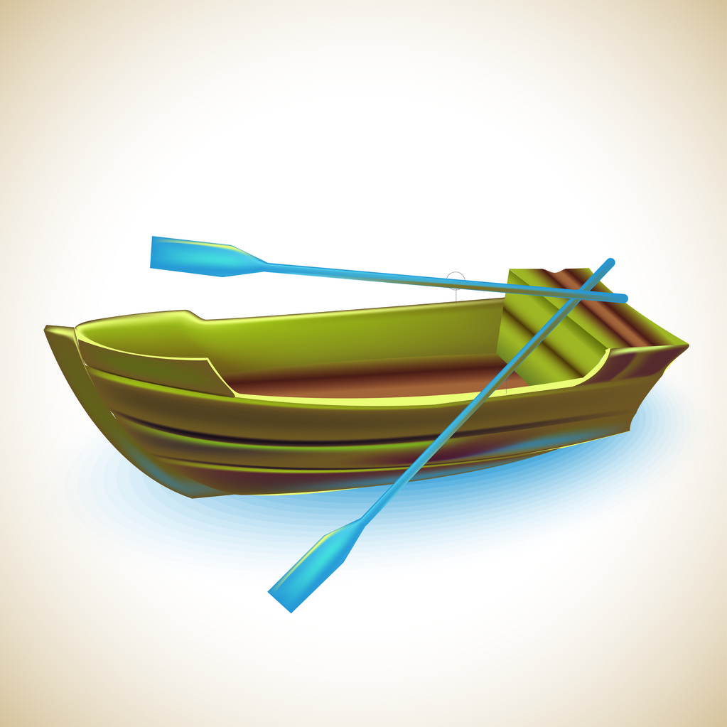 Illustration of a wooden boat. - Vector, Image