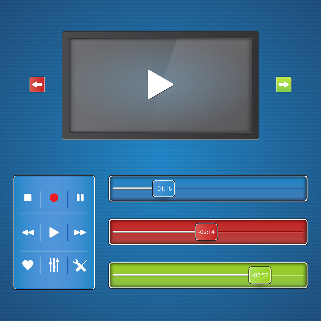 Media player interface, vector illustration  - Vector, Image