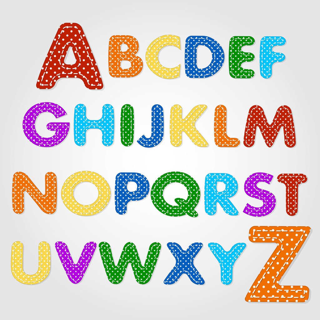 Alphabet-Quilt und altmodisches Babydecke-Design - Vektor, Bild