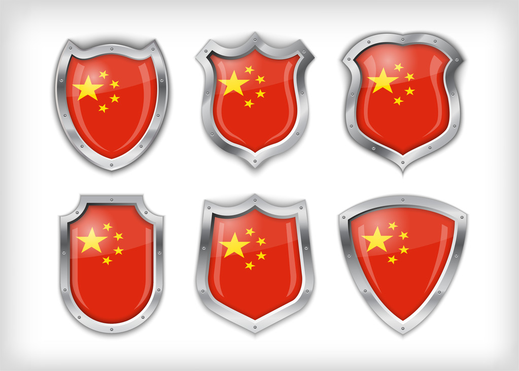 Diferentes iconos con Bandera de China
 - Vector, imagen