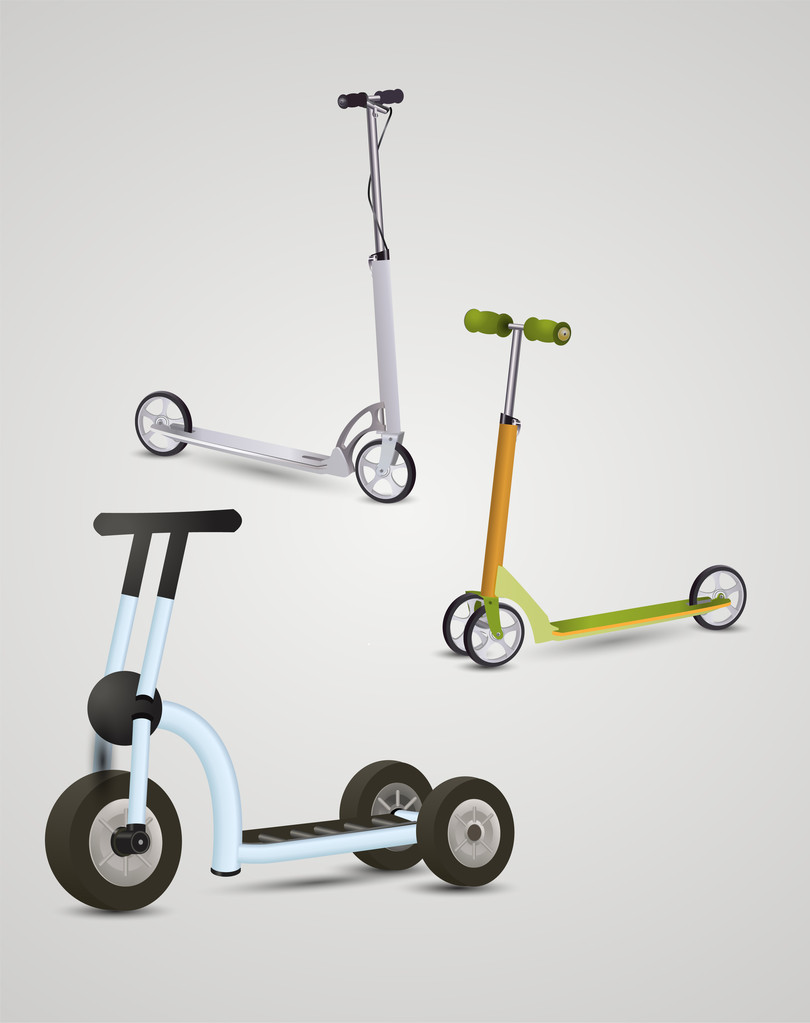 scooter infantil, ilustración vectorial
  - Vector, imagen