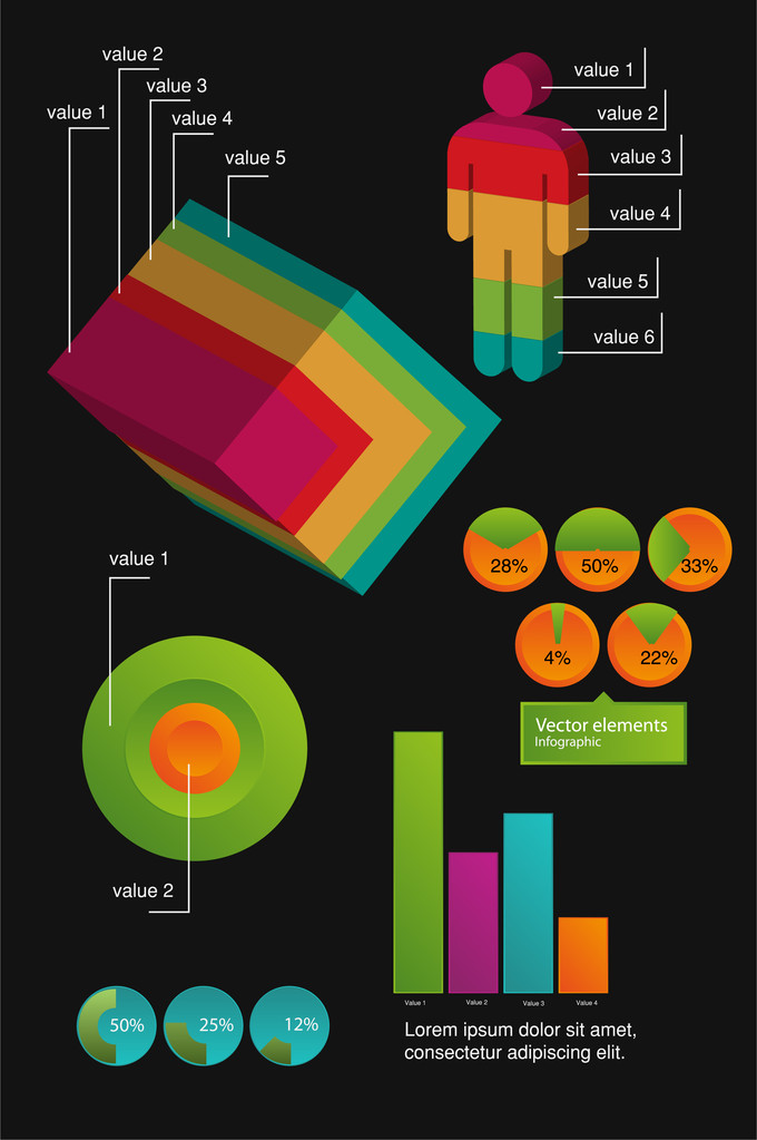 Üzleti infographic elemek, vektoros illusztráció  - Vektor, kép