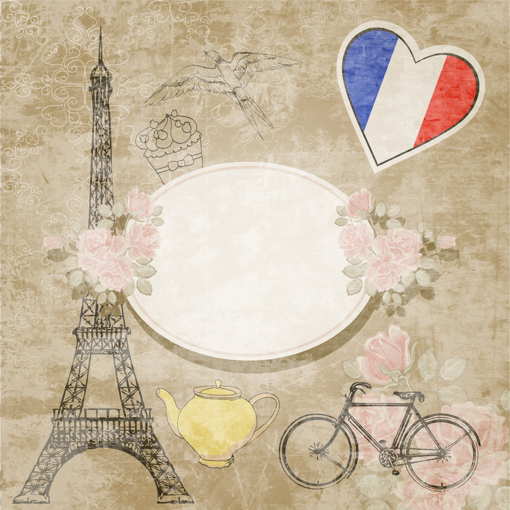 French background, vector illustration  - Vector, Image