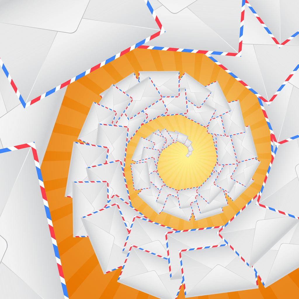 Envelopes formando escada em espiral
 - Vetor, Imagem