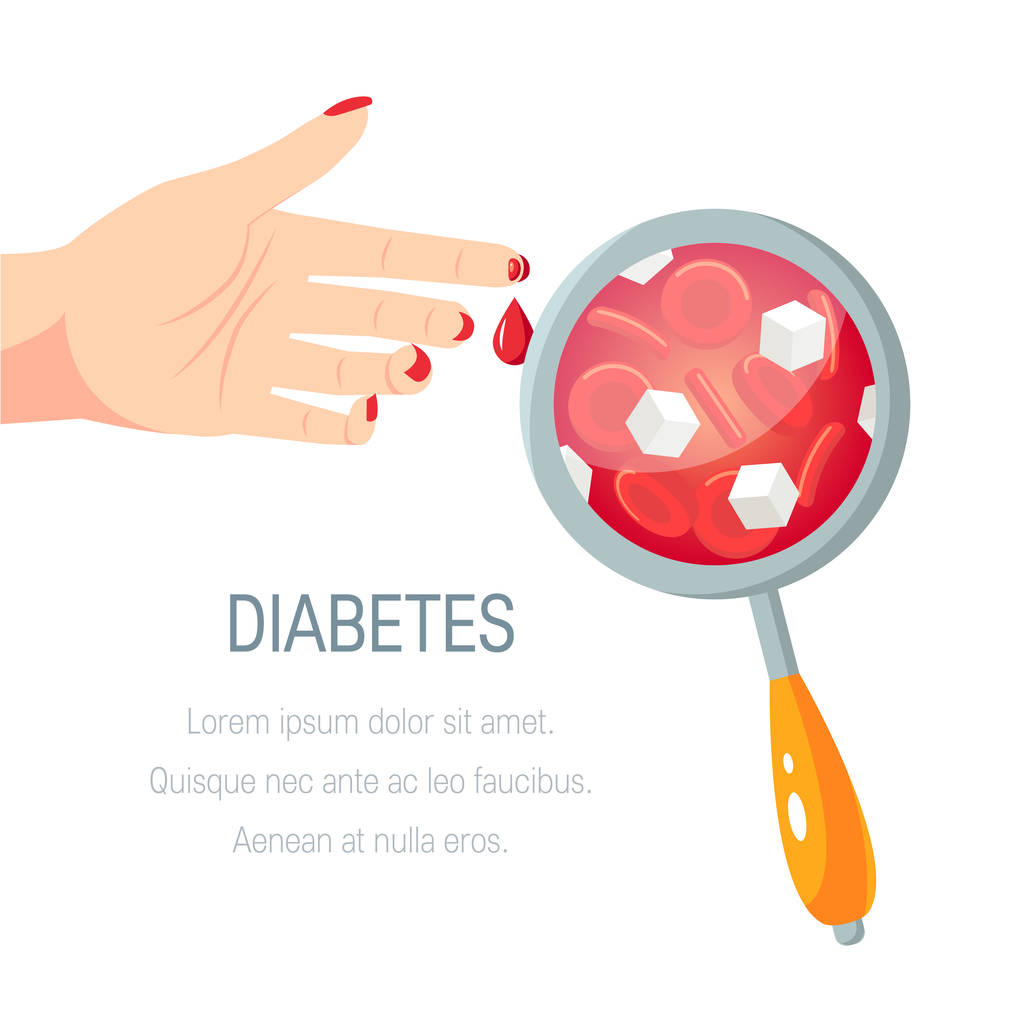 Концепція діабету в плоскому стилі, векторний дизайн
 - Вектор, зображення