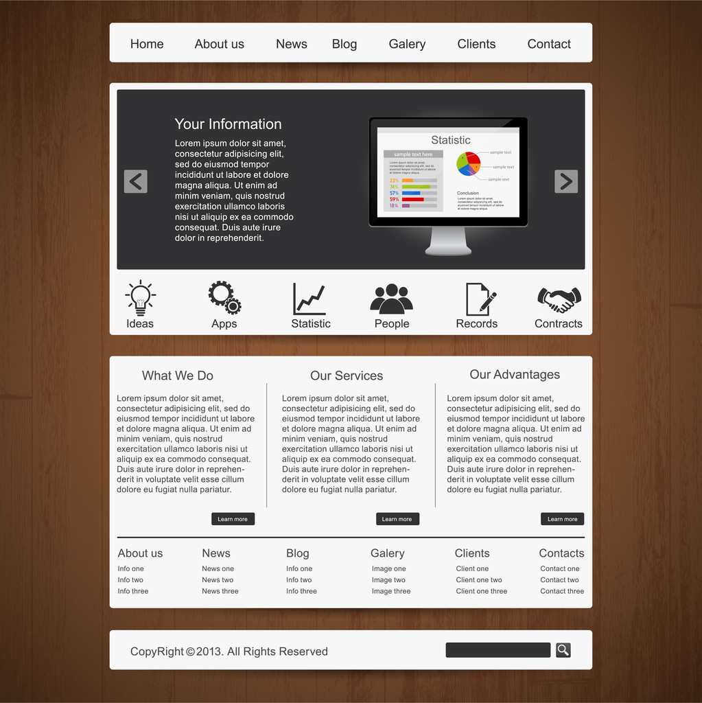 το πρότυπο της ιστοσελίδας, εικονογράφηση διάνυσμα  - Διάνυσμα, εικόνα