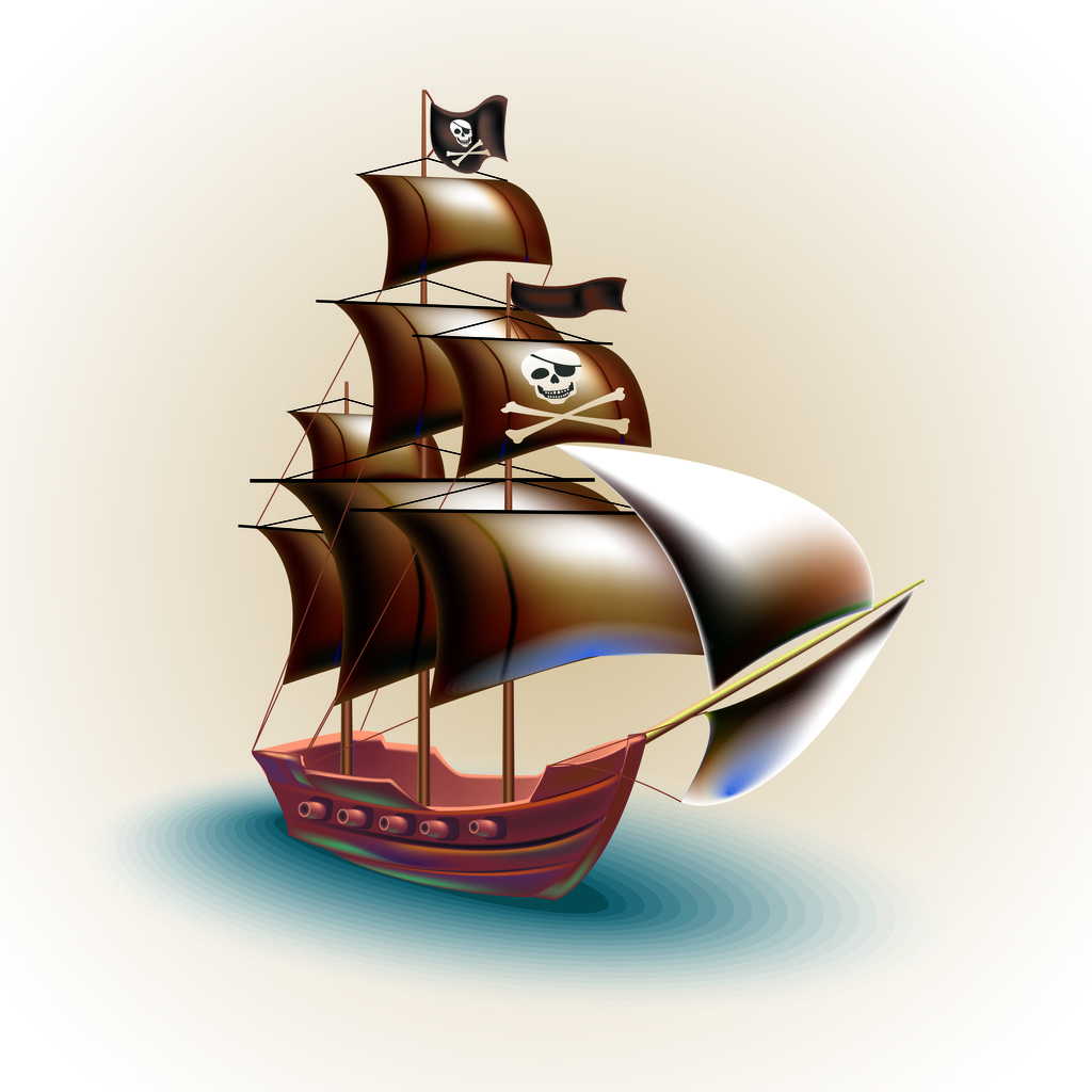 Pirate ship vector illustration - Vector, Image