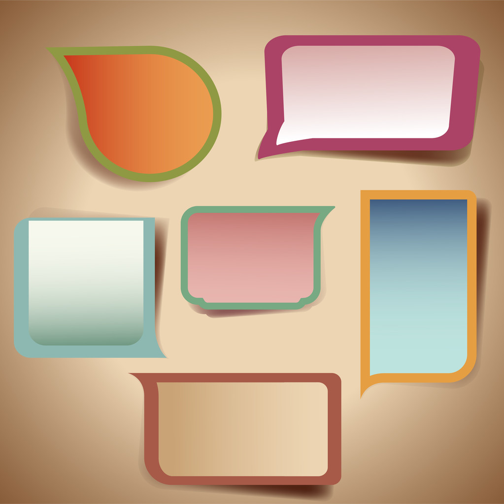 conjunto de bolhas de fala coloridas - Vetor, Imagem
