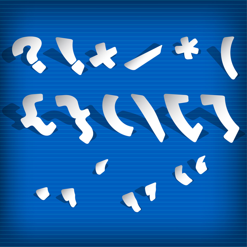 marcas de fala e símbolos de pontuação
 - Vetor, Imagem