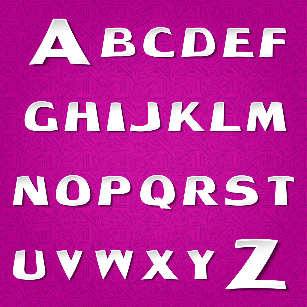 Alfabet fioletowy wektor, ilustracja wektorowa  - Wektor, obraz