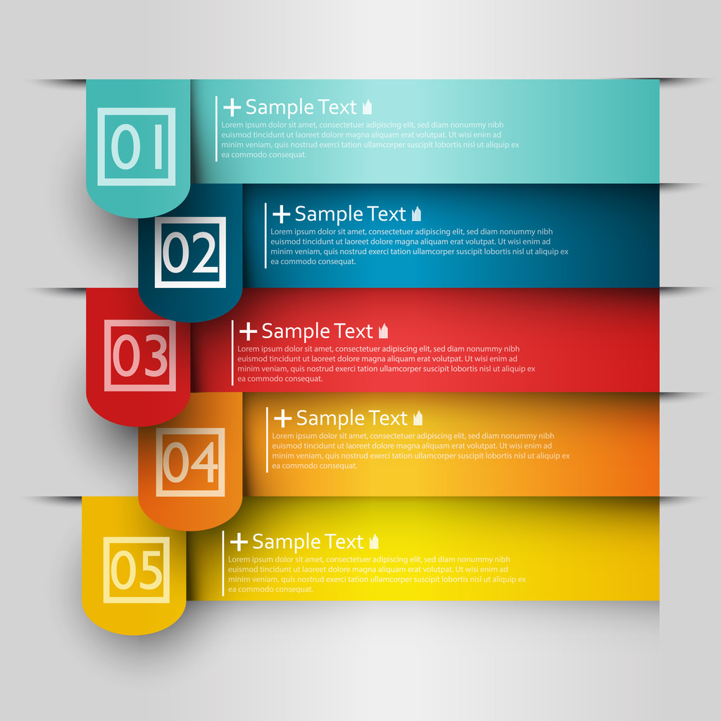 colorful number option banners - Vector, Image