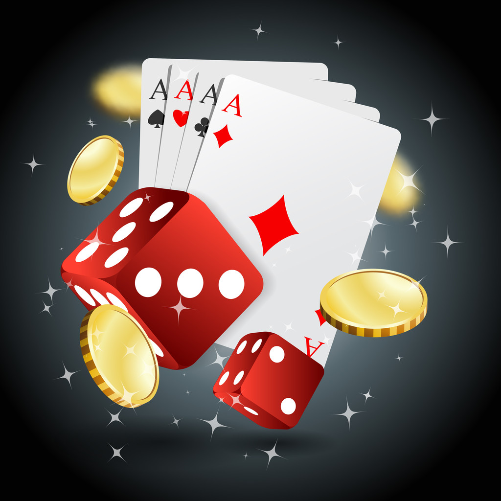 Vector Illustration Poker Gambling Chips Poster. Poker Free Stock Vector  Graphic Image