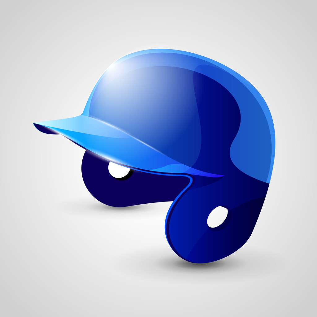 Sininen Baseball kypärä valkoisella taustalla
 - Vektori, kuva