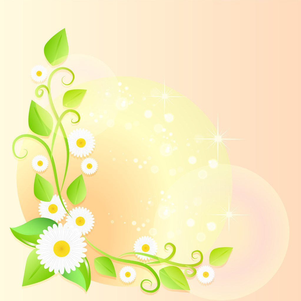 軽い色合いの春の花の背景 - ベクター画像