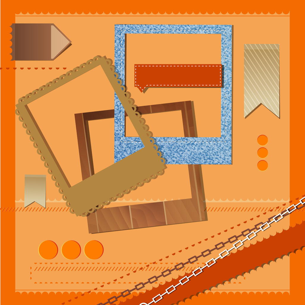 Різні векторні рамки та стрічки на помаранчевому фоні
 - Вектор, зображення