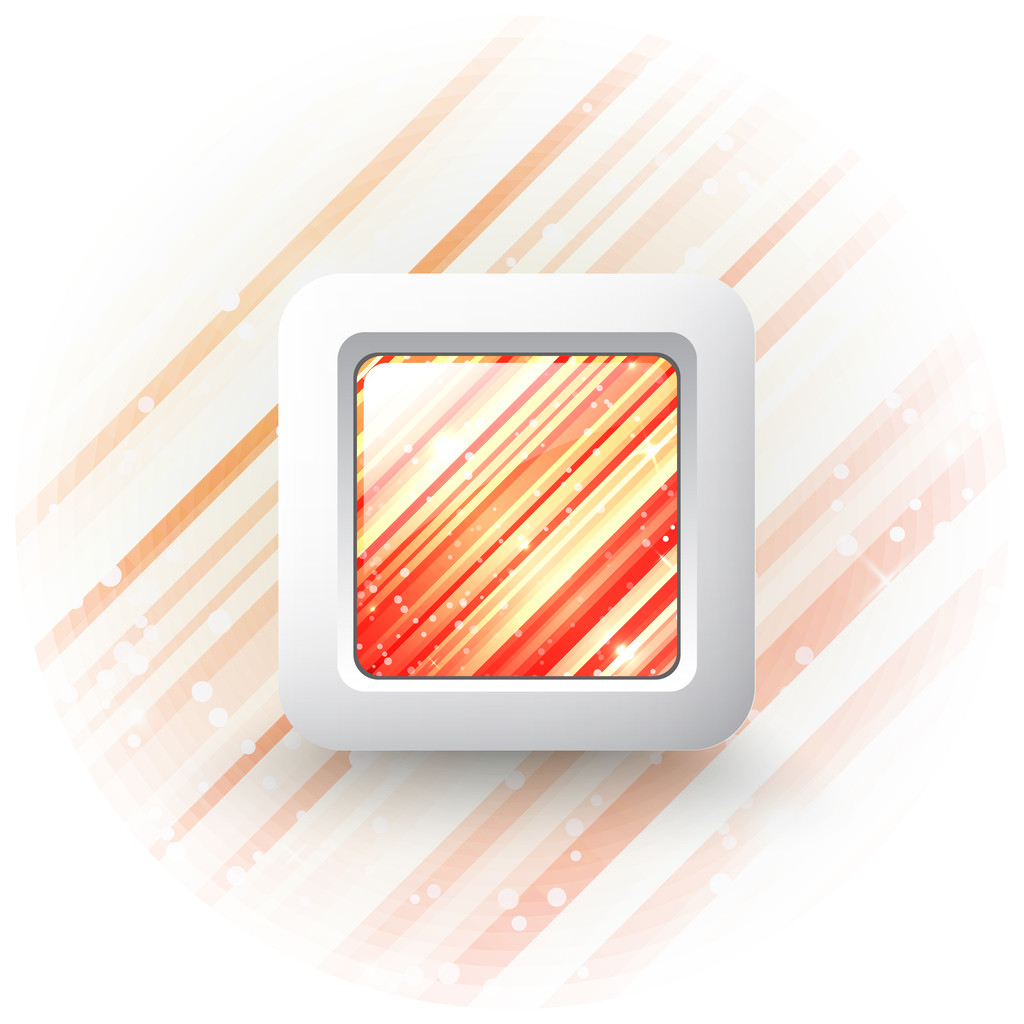 Square vector button on light background - Vector, Image
