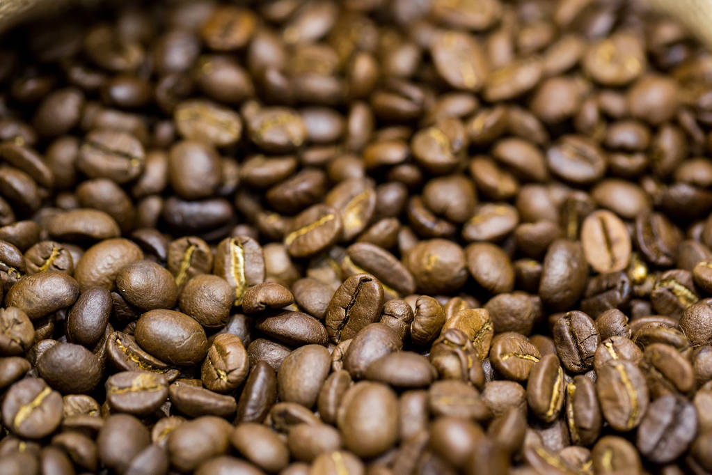 Closeup de grãos de café torrados - Foto, Imagem