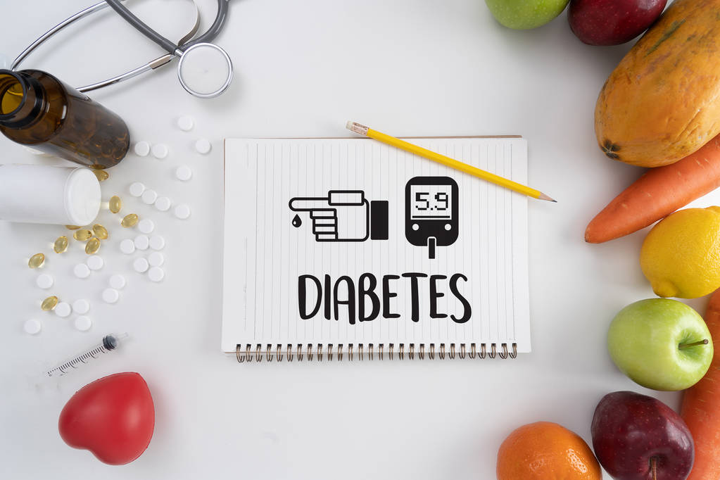 een diabetes test, gezondheid Medisch Concept, Obesitas, bloedtest voor diabetes - Foto, afbeelding