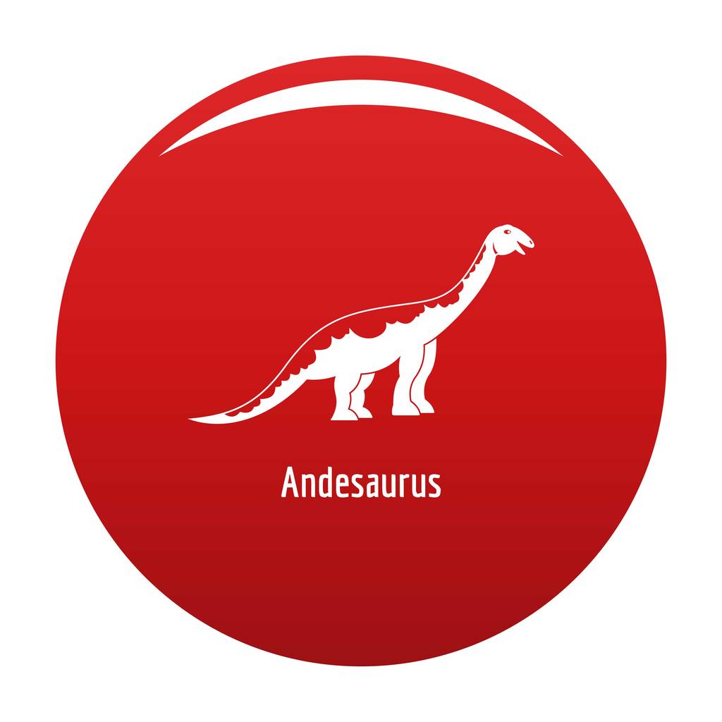 Andesaurus icona vettore rosso
 - Vettoriali, immagini