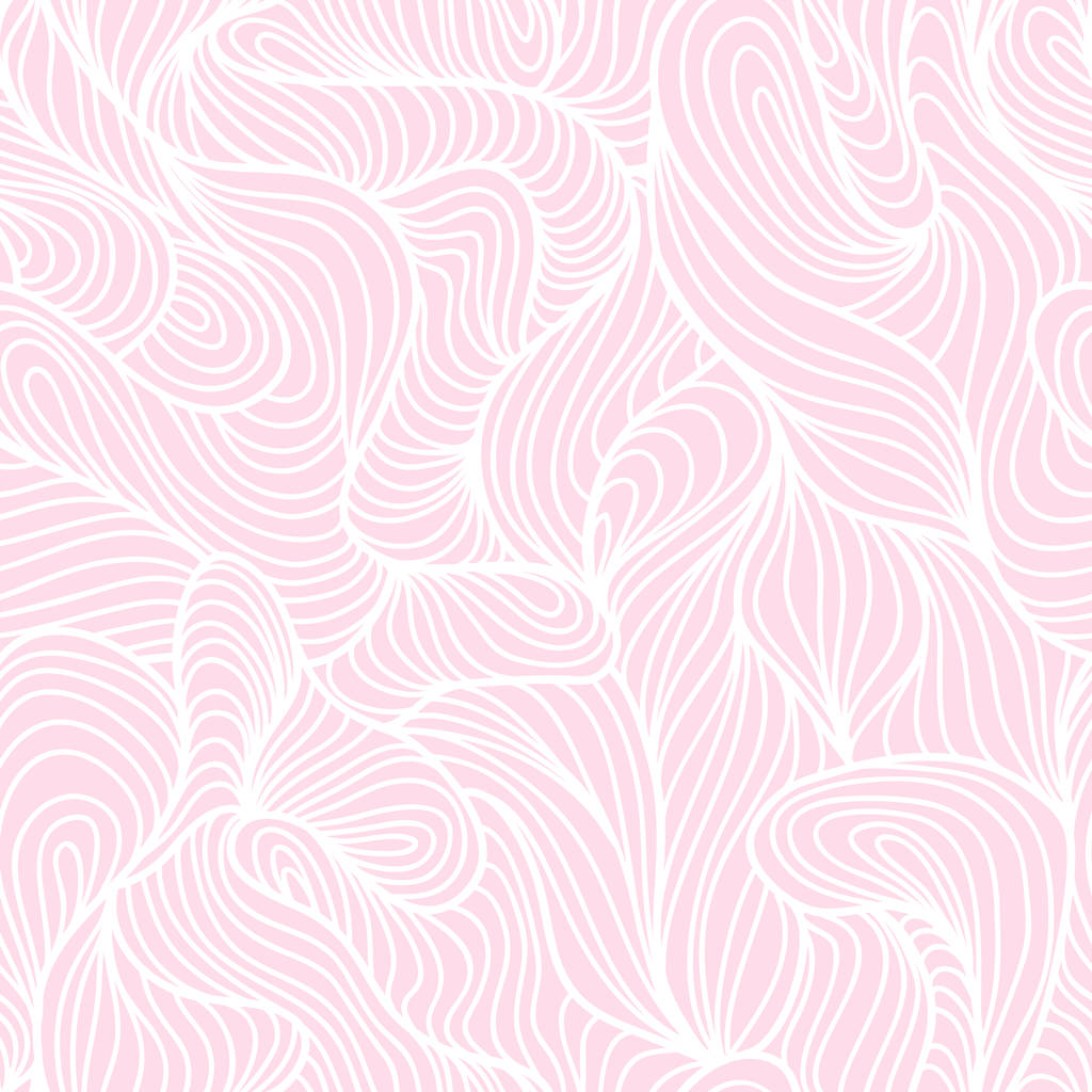 Nahtlose abstrakte weiße und rosa handgezeichnete Muster, Wellen Hintergrund - Vektor, Bild