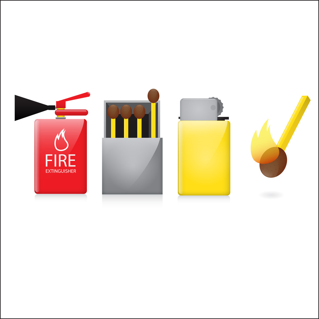 Quattro simboli del fuoco, illustrazione vettoriale
  - Vettoriali, immagini