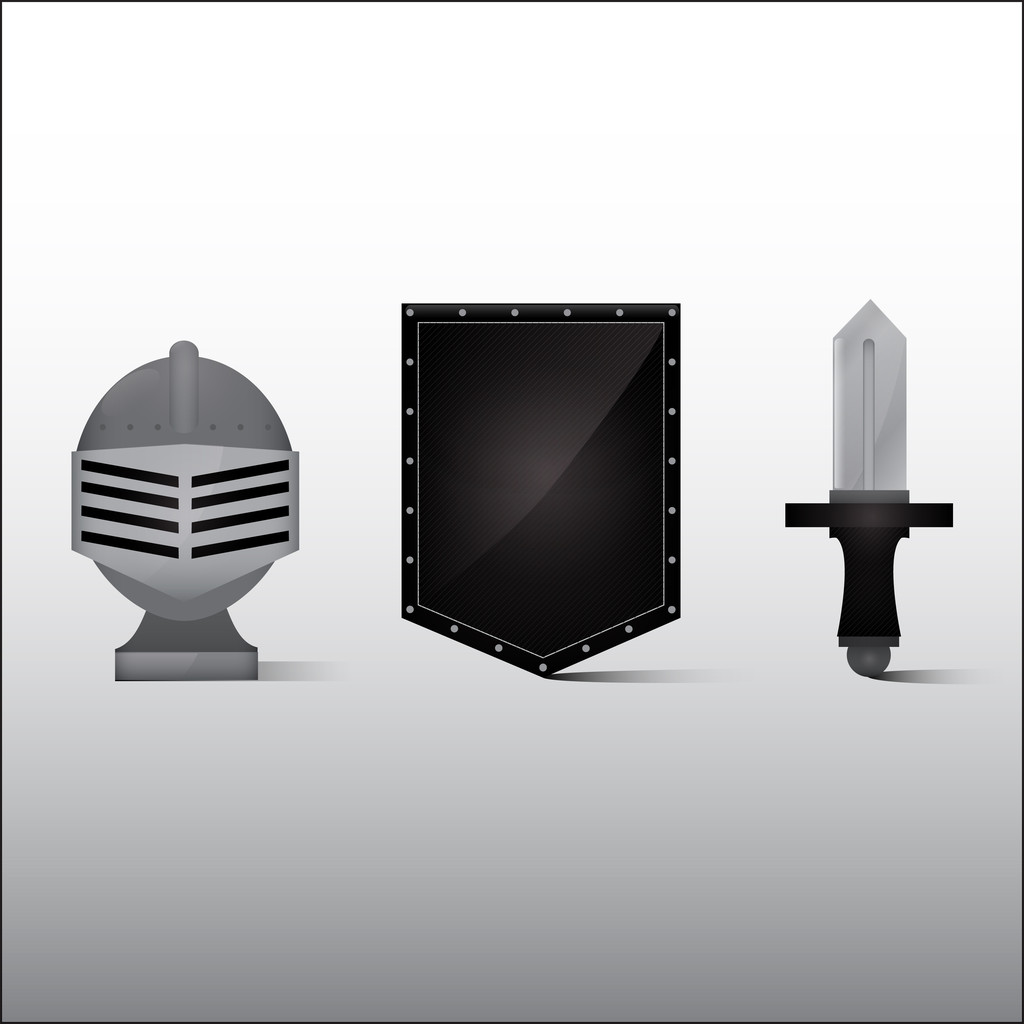 Set of old style medieval icons - Vector, Image