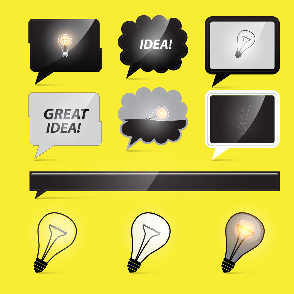 idea light bulbs, vector illustration  - Vector, Image