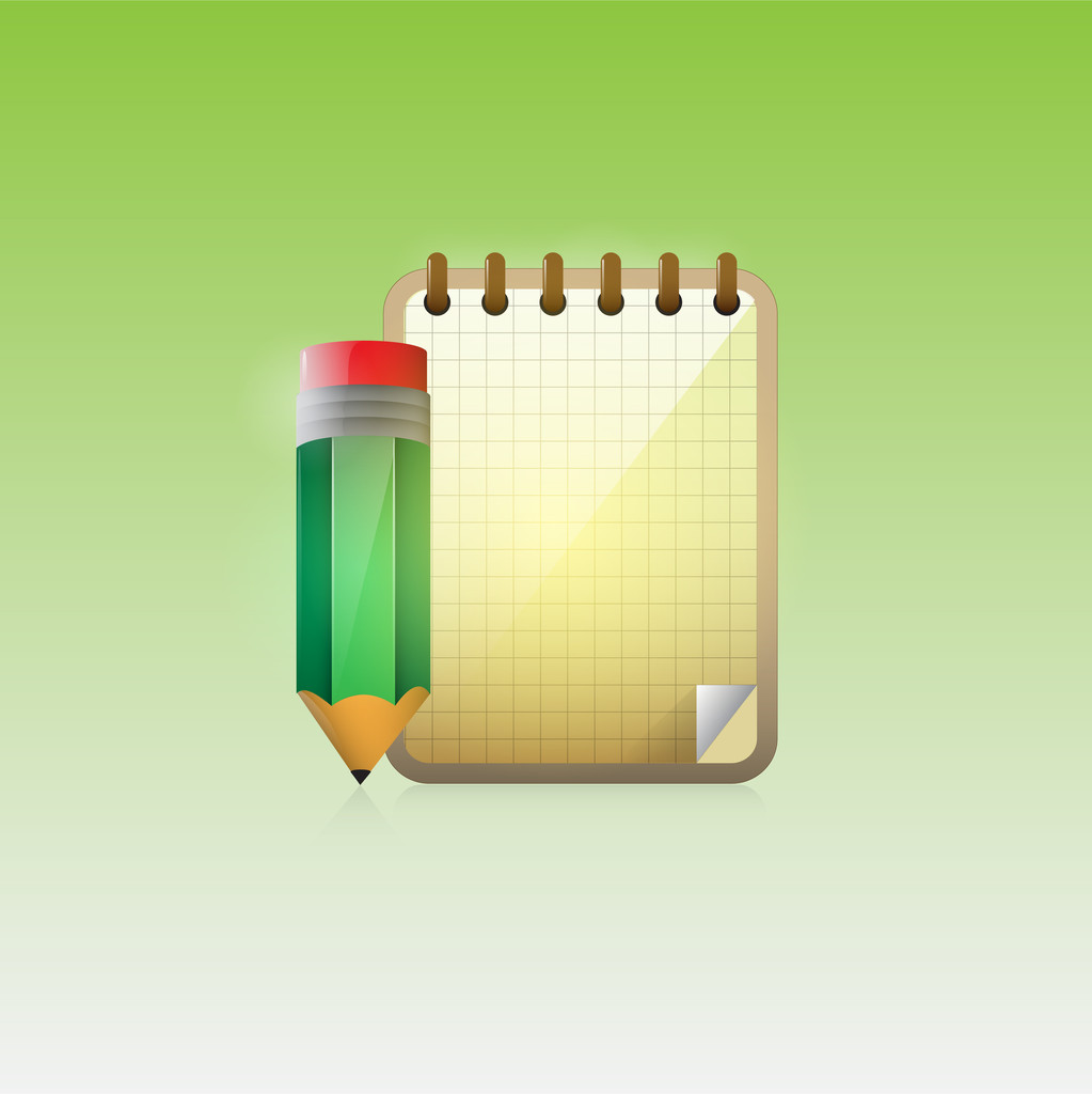Notebook and Pencil Vector - Vector, Image