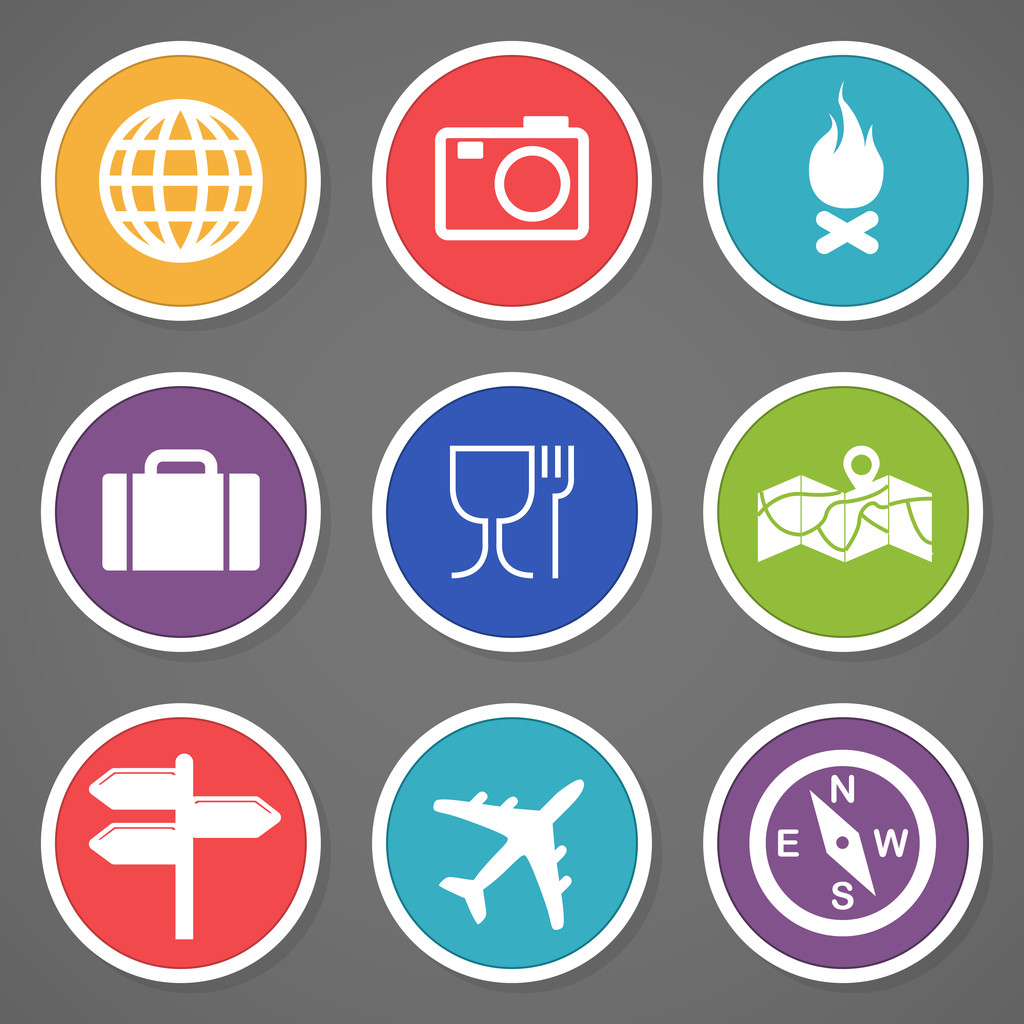 Travel and tourism icon set. vector illustration - Vector, Image